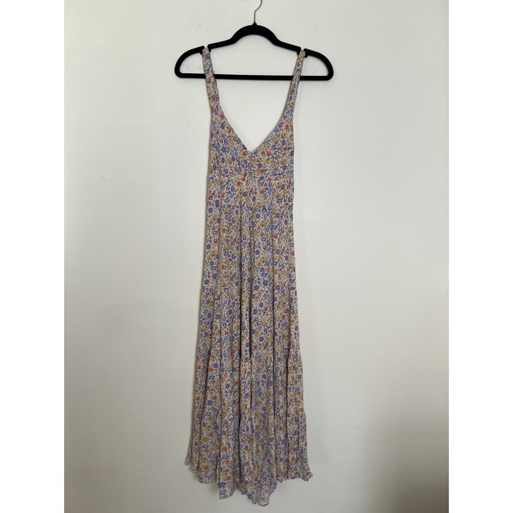 Dress Forum LA Women Maxi Dress Floral Tiered Flowy Tie Back Multi Small Spring